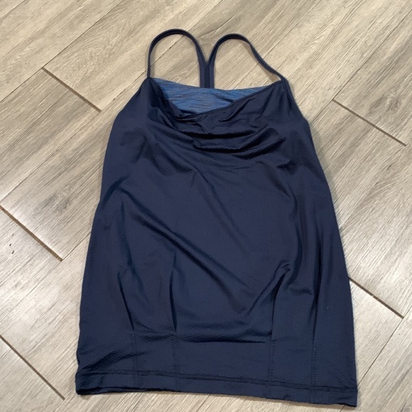 Lululemon CYB Yoga Navy Blue Tank With Attached Bra size M - Picture 8 of 8